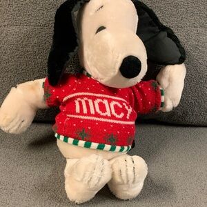 Vintage Macy's Snoopy Plush in Holiday Sweater
